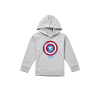 Marvel Captain America Drip Shield Youth Kids Pull-Over Hoodie, Athletic Heather in Grey | Size: 9-11 Years Marvel Grey 9-11 Years