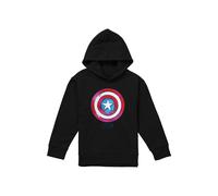 Marvel Captain America Drip Shield Youth Kids Pull-Over Hoodie, Black | Size: 7-8 Years Marvel Black 7-8 Years