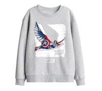 Marvel Captain America Falcon Kids Sweatshirt, Athletic Heather, 9-11