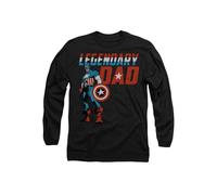Marvel Captain America Father's Day Legendary Dad Long Sleeve T-Shirt, Black Black