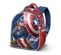 Marvel Captain America First-Elite 3D Backpack, Blue, 25 x 30 cm, Capacity 7 L