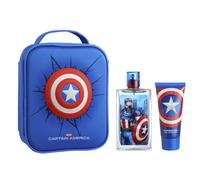 Marvel Captain America Kids Gift Set Includes Eau de Toilette Spray, Shower Gel & Zip Case, Natural & Vegan, Dermatologically Tested Gift Set, Perfect for Boys & Girls