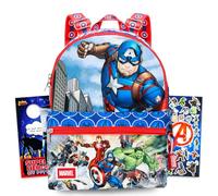 Marvel Captain America Mini Backpack Set - Bundle with 13" Avengers Small Backpack Plus Stickers, More | Captain America Mini Bag for Kids, Boys, Teens
