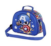 Marvel Captain America Punch-3D Lunch Bag, Blue, 25.5 x 20 cm