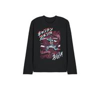 Marvel Captain America Retro Japanese Strike Long Tee, Black | Size: 2XL Marvel Black 2XL