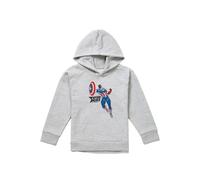 Marvel Captain America Sam Wilson Doodle Youth Kids Pull-Over Hoodie, Athletic Heather in Grey | Size: 12-13 Years Marvel Grey 12-13 Years