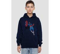 Marvel Captain America Sam Wilson Doodle Youth Kids Pull-Over Hoodie, Navy Marvel Navy 12-13 Years