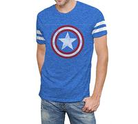 Marvel Captain America Shield Logo Men's Royal Blue Varsity T-Shirt | Avengers Infinity War Edition