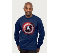 Marvel Captain America Shield Paint Splat Avengers Sweatshirt in Navy | Size: XL Marvel Navy XL