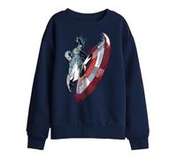 Marvel Captain America Spin Sheild Kids Sweatshirt, Navy, 9-11