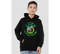 Marvel Captain America St Patrick'S Day Lucky Super Hero Youth Kids Pull-Over Hoodie, Black Marvel Black 9-11 Years