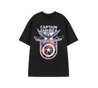 Marvel Captain America T-Shirt in Black | Brave New World Graphic Tee for Men | Short Sleeve Casual Wear | Superhero Movie Apparel | Classic Crew Neck Top