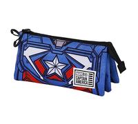Marvel Captain America Tekk Costume-FAN Triple Pencil Case 2.0, Blue, 23 x 11 cm