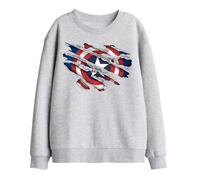 Marvel Captain America Torn Kids Sweatshirt, Athletic Heather, 5-6
