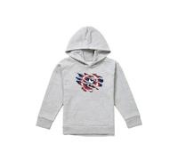 Marvel Captain America Torn Youth Kids Pull-Over Hoodie, Athletic Heather in Grey | Size: 7-8 Years Marvel Grey 7-8 Years