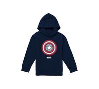 Marvel Captain America Ziptone America Shield Youth Kids Pull-Over Hoodie, Navy | Size: 9-11 Years Marvel Navy 9-11 Years