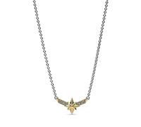 Marvel Captain Marvel sterling silver and 14k gold-plated necklace with clear cubic zirconia