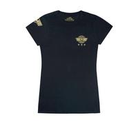 Captain Marvel T-Shirt Shield Logo Womens Ladies Superhero Top in Black