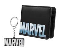 Marvel Card Wallet and Keyring Set for Men Teenagers - One Size, Black