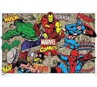 Marvel Character Burst Maxi Poster, Wood, Multicolour, 91.5x61x0.02 cm