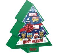 Funko Pocket Pop! Marvel - Groot - Tree Holiday Box 4 Pieces - Marvel Comics - Keychain Novelty Keyring - Collectable Mini Figure - Stocking Filler - Gift Idea - Official Merchandise - Backpack Decor