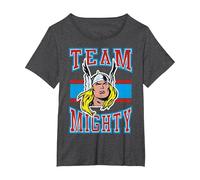 Marvel Classic Team Mighty Thor T-Shirt, Women's Plus, Dark Heather Grey, 2X