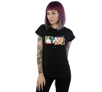 Marvel Women's Collage Logo Cotton T-Shirt in Black | Size: Medium Marvel Black M