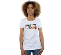 Marvel Women's Collage Logo Cotton T-Shirt in White | Size: Medium Marvel White M