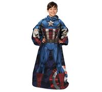 Marvel Comfy Throw Blanket with Sleeves, Youth-48 x 48 Inches, Captain America