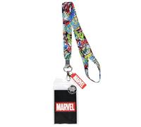 Marvel Comic Book Graphic Lanyard ID Badge Holder and 2" Rubber Charm