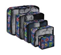 Marvel Comics 5-Piece Packing Cube Set - Spiderman, Ironman, Captain America - 5 Piece Packing Cubes Compression Travel Essential Accessories - Luggage Suitcase Organizer Set - For Kids, Adults