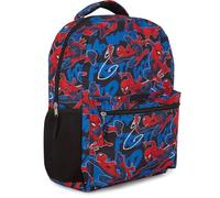 Marvel Comics Allover School Backpack - Avengers, Spiderman, Captain America, Iron Man Hulk - Officially Licensed Bookbag, Black Spiderman