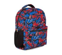 Marvel Comics Allover School Backpack - Avengers, Spiderman, Captain America, Iron Man Hulk - Officially Licensed Bookbag, Black Spiderman