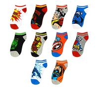 Marvel Comics Avengers and Spider-Man Socks for Boys, 10 Pairs Low Cut Socks for Boys Ages 3-9