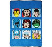 Marvel Comics Avengers Blanket - Measures 62 x 90 inches, Kids Bedding Features Captain America, Black Panther, & Doctor Strange - Fade Resistant Super Soft Fleece (Official Marvel Product)