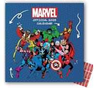 Marvel Comics Avengers Calendar 2025 Square wall Calendar with Free Organising Stickers included