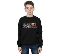 Marvel Comics Boy's Character Infill Logo Sweatshirt in Black | Size: 7-8 Years Marvel Comics Black 7-8 Years