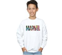 Marvel Comics Boy's Character Infill Logo Sweatshirt in White | Size: 9 Years Marvel Comics White 9 Years