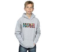 Marvel Comics Boys Logo Character Infill Hoodie Sport Grey 12-13 years