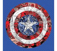 Marvel Comics "Captain America Shield Collage Canvas Print, Multi-Colour, 40 x 40 cm