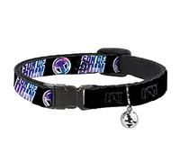 Marvel Comics Cat Collar, Breakaway Collar with Bell, Thor Son of Odin with Hamner Icon Black White Blues, 8.5 to 12 Inches 0.5 Inch Wide