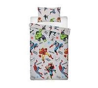 Marvel Comics Character World Licensed Grey Single Duvet Cover Design Reversible Two Sided Bedding Duvet Cover With Matching Pillow Case,DMCGREDS001UK1