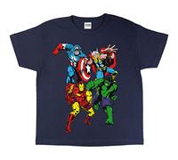 Marvel Comics Classic Characters T-Shirt, Kids, 2-13 Years, Navy, Official Merchandise