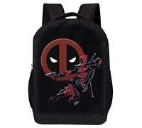 MARVEL COMICS CLASSIC DEADPOOL BACKPACK - MARVEL BLACK DEADPOOL 18 INCH AIR MESH PADDED BAG (Deadpool Jump)