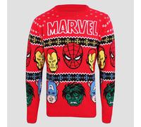 Marvel Comics Faces Christmas Jumper Large