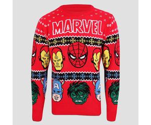 Marvel Comics Faces Christmas Jumper Small
