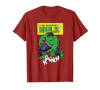 Marvel Comics Hulk Krunch T-Shirt, Men, Cranberry Red, Medium