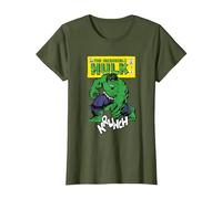 Marvel Comics Hulk Krunch T-Shirt, Women, Olive Green, XX-Large
