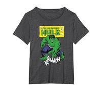 Marvel Comics Hulk Krunch T-Shirt, Women's Plus, Dark Heather Grey, 2X