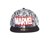 Marvel Comics Logo And Comic Pattern Snapback Baseball Cap